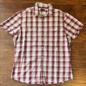 Apt. 9 Men's Red and White Plaid Button Down Shirt